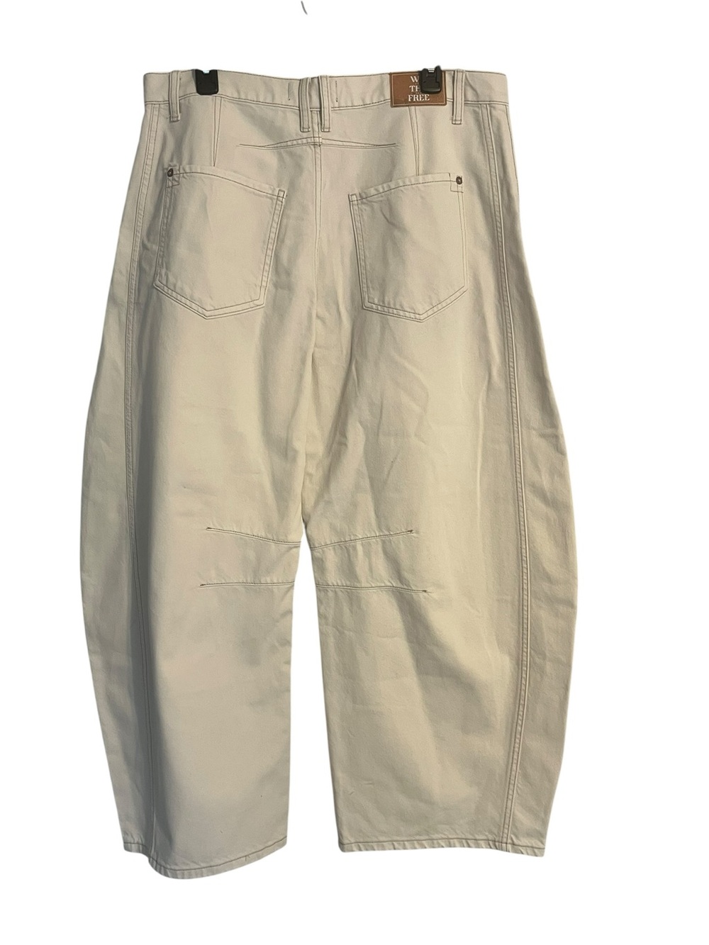 We The Free Good Luck Mid Rise Barrel Jeans Cream Utility Denim Size 31 - Picture 4 of 12